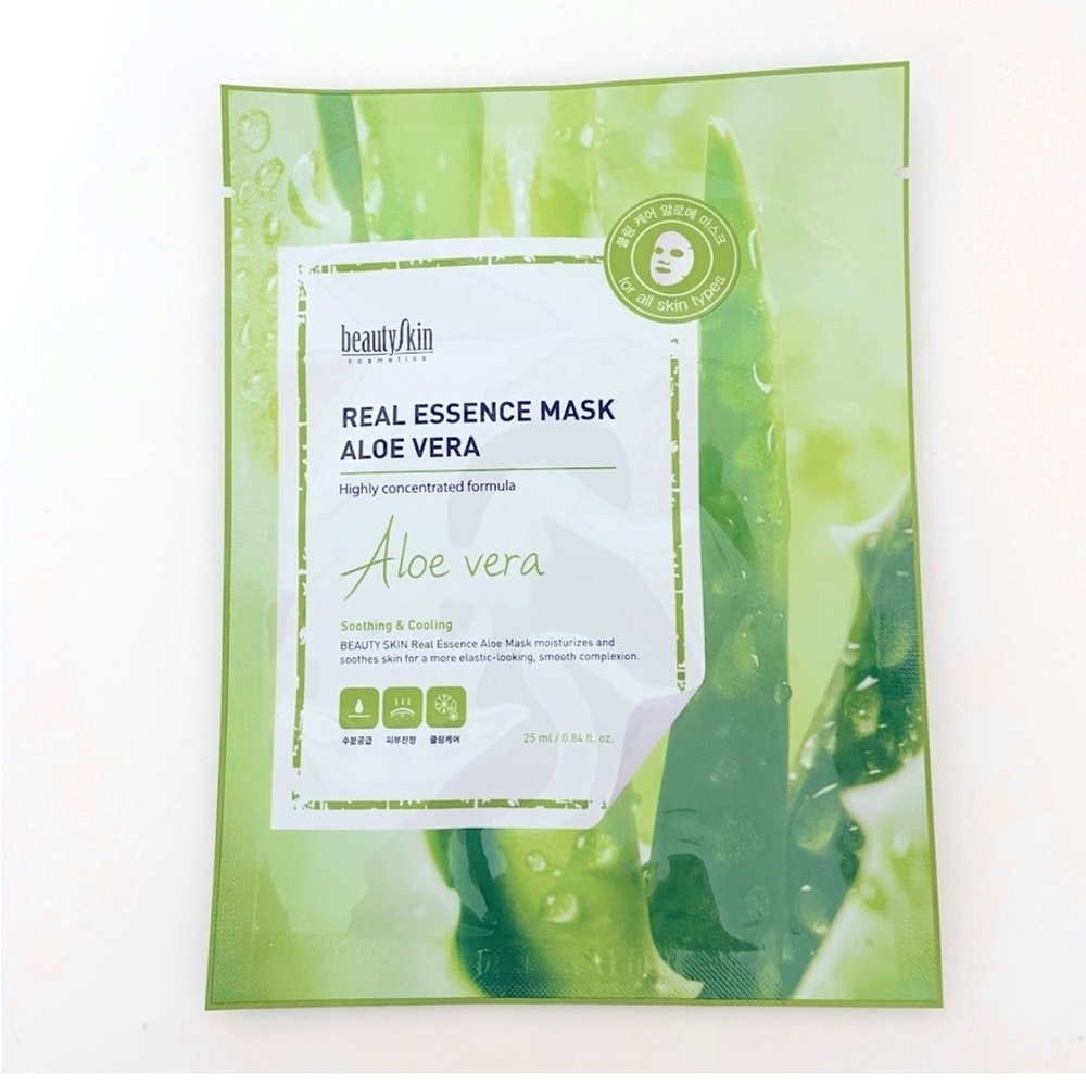 New $5ea OR 5/$18 BEAUTY SKIN Real Essence Aloe Vera Sheet Face Mask